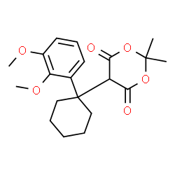 ChemSpider 2D Image | 5-[1-(2,3-Dimethoxyphenyl)cyclohexyl]-2,2-dimethyl-1,3-dioxane-4,6-dione | C20H26O6
