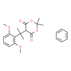 ChemSpider 2D Image | 5-[2-(2,6-Dimethoxyphenyl)-2-propanyl]-2,2-dimethyl-1,3-dioxane-4,6-dione - benzene (1:1) | C23H28O6