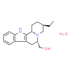 ChemSpider 2D Image | [(3R,6S,12bS)-3-Ethyl-1,2,3,4,6,7,12,12b-octahydroindolo[2,3-a]quinolizin-6-yl]methanol hydrate (1:1) | C18H26N2O2