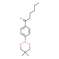 ChemSpider 2D Image | 1-[4-(5,5-Dimethyl-1,3,2-dioxaborinan-2-yl)phenyl]-1-hexanone | C17H25BO3