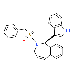 ChemSpider 2D Image | (1R)-2-(Benzylsulfonyl)-1-(1H-indol-3-yl)-2,3-dihydro-1H-2-benzazepine | C25H22N2O2S