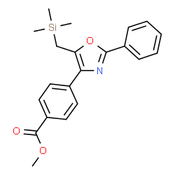 ChemSpider 2D Image | Methyl 4-{2-phenyl-5-[(trimethylsilyl)methyl]-1,3-oxazol-4-yl}benzoate | C21H23NO3Si