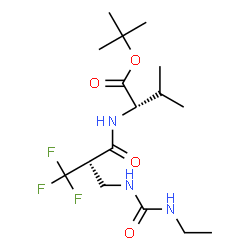 ChemSpider 2D Image | 2-Methyl-2-propanyl N-[(2S)-2-{[(ethylcarbamoyl)amino]methyl}-3,3,3-trifluoropropanoyl]valinate | C16H28F3N3O4