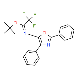 ChemSpider 2D Image | 2-Methyl-2-propanyl (1E)-N-(2,4-diphenyl-1,3-oxazol-5-yl)-2,2,2-trifluoroethanimidate | C21H19F3N2O2