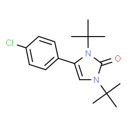 ChemSpider 2D Image | 4-(4-Chlorophenyl)-1,3-bis(2-methyl-2-propanyl)-1,3-dihydro-2H-imidazol-2-one | C17H23ClN2O