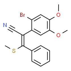 ChemSpider 2D Image | (2Z)-2-(2-Bromo-4,5-dimethoxyphenyl)-3-(methylsulfanyl)-3-phenylacrylonitrile | C18H16BrNO2S