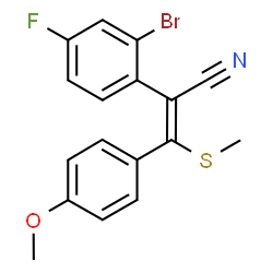 ChemSpider 2D Image | (2Z)-2-(2-Bromo-4-fluorophenyl)-3-(4-methoxyphenyl)-3-(methylsulfanyl)acrylonitrile | C17H13BrFNOS