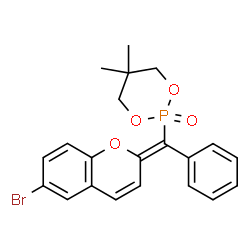 ChemSpider 2D Image | (2Z)-6-Bromo-2-[(5,5-dimethyl-2-oxido-1,3,2-dioxaphosphinan-2-yl)(phenyl)methylene]-2H-chromene | C21H20BrO4P