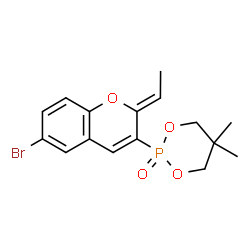 ChemSpider 2D Image | (2Z)-6-Bromo-3-(5,5-dimethyl-2-oxido-1,3,2-dioxaphosphinan-2-yl)-2-ethylidene-2H-chromene | C16H18BrO4P