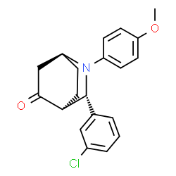 ChemSpider 2D Image | (1S,3S,4R)-3-(3-Chlorophenyl)-2-(4-methoxyphenyl)-2-azabicyclo[2.2.2]octan-5-one | C20H20ClNO2