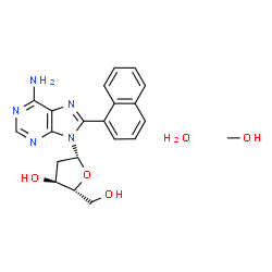 ChemSpider 2D Image | Methanol - 2'-deoxy-8-(1-naphthyl)adenosine hydrate (1:1:1) | C21H25N5O5