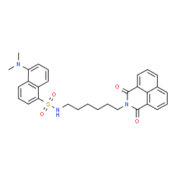 ChemSpider 2D Image | 5-(Dimethylamino)-N-[6-(1,3-dioxo-1H-benzo[de]isoquinolin-2(3H)-yl)hexyl]-1-naphthalenesulfonamide | C30H31N3O4S