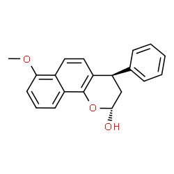 ChemSpider 2D Image | (2R,4R)-7-Methoxy-4-phenyl-3,4-dihydro-2H-benzo[h]chromen-2-ol | C20H18O3