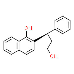 ChemSpider 2D Image | 2-[(1R)-3-Hydroxy-1-phenylpropyl]-1-naphthol | C19H18O2