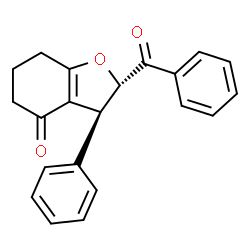 ChemSpider 2D Image | (2S,3S)-2-Benzoyl-3-phenyl-3,5,6,7-tetrahydro-1-benzofuran-4(2H)-one | C21H18O3