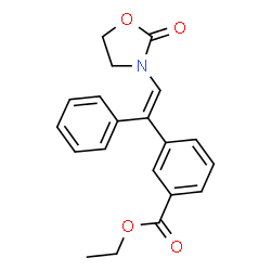 ChemSpider 2D Image | Ethyl 3-[(E)-2-(2-oxo-1,3-oxazolidin-3-yl)-1-phenylvinyl]benzoate | C20H19NO4