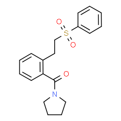 ChemSpider 2D Image | {2-[2-(Phenylsulfonyl)ethyl]phenyl}(1-pyrrolidinyl)methanone | C19H21NO3S