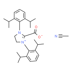 ChemSpider 2D Image | 1,3-Bis(2,6-diisopropylphenyl)-4,5-dihydro-1H-imidazol-3-ium-2-carboxylate - acetonitrile (1:1) | C30H41N3O2