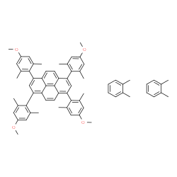 ChemSpider 2D Image | 1,3,6,8-Tetrakis(4-methoxy-2,6-dimethylphenyl)pyrene - o-xylene (1:2) | C68H70O4