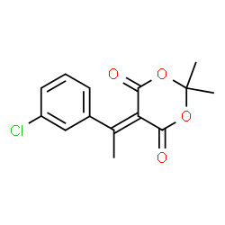 ChemSpider 2D Image | 5-[1-(3-Chlorophenyl)ethylidene]-2,2-dimethyl-1,3-dioxane-4,6-dione | C14H13ClO4