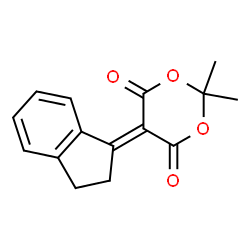 ChemSpider 2D Image | 5-(2,3-Dihydro-1H-inden-1-ylidene)-2,2-dimethyl-1,3-dioxane-4,6-dione | C15H14O4