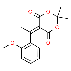 ChemSpider 2D Image | 5-[1-(2-Methoxyphenyl)ethylidene]-2,2-dimethyl-1,3-dioxane-4,6-dione | C15H16O5