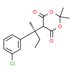ChemSpider 2D Image | 5-[(2R)-2-(3-Chlorophenyl)-2-butanyl]-2,2-dimethyl-1,3-dioxane-4,6-dione | C16H19ClO4