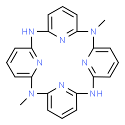 ChemSpider 2D Image | 2,14-Dimethyl-2,8,14,20,25,26,27,28-octaazapentacyclo[19.3.1.1~3,7~.1~9,13~.1~15,19~]octacosa-1(25),3(28),4,6,9(27),10,12,15(26),16,18,21,23-dodecaene | C22H20N8