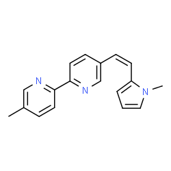ChemSpider 2D Image | 5-Methyl-5'-[(Z)-2-(1-methyl-1H-pyrrol-2-yl)vinyl]-2,2'-bipyridine | C18H17N3