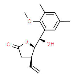 ChemSpider 2D Image | (4R,5R)-5-[(R)-Hydroxy(2-methoxy-3,5-dimethylphenyl)methyl]-4-vinyldihydro-2(3H)-furanone | C16H20O4