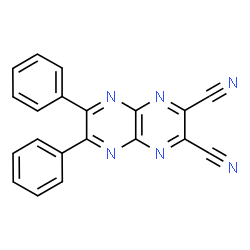 ChemSpider 2D Image | 6,7-Diphenylpyrazino[2,3-b]pyrazine-2,3-dicarbonitrile | C20H10N6