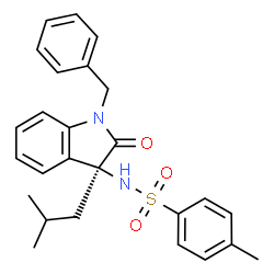 ChemSpider 2D Image | N-[(3S)-1-Benzyl-3-isobutyl-2-oxo-2,3-dihydro-1H-indol-3-yl]-4-methylbenzenesulfonamide | C26H28N2O3S