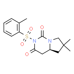 ChemSpider 2D Image | (4aS)-6,6-Dimethyl-2-[(2-methylphenyl)sulfonyl]tetrahydropyrrolo[1,2-c]pyrimidine-1,3(2H,4H)-dione | C16H20N2O4S