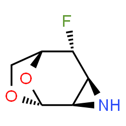 ChemSpider 2D Image | (1R,2R,4S,5R,6R)-5-Fluoro-8,9-dioxa-3-azatricyclo[4.2.1.0~2,4~]nonane | C6H8FNO2