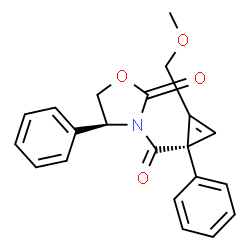 ChemSpider 2D Image | (4S)-3-{[(1R)-2-(Methoxymethyl)-1-phenyl-2-cyclopropen-1-yl]carbonyl}-4-phenyl-1,3-oxazolidin-2-one | C21H19NO4