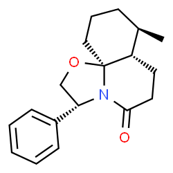 ChemSpider 2D Image | (3R,7aS,8R,11aS)-8-Methyl-3-phenyloctahydro[1,3]oxazolo[2,3-j]quinolin-5(6H)-one | C18H23NO2