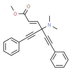 ChemSpider 2D Image | Methyl (2E)-4-(dimethylamino)-6-phenyl-4-(phenylethynyl)-2-hexen-5-ynoate | C23H21NO2