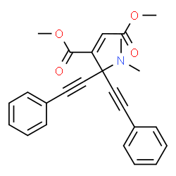 ChemSpider 2D Image | Dimethyl (2E)-2-[3-(dimethylamino)-1,5-diphenyl-1,4-pentadiyn-3-yl]-2-butenedioate | C25H23NO4