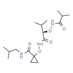ChemSpider 2D Image | N-Isobutyl-1-[({(2R)-2-[(isobutyrylamino)oxy]-3-methylbutanoyl}amino)oxy]cyclopropanecarboxamide | C17H31N3O5