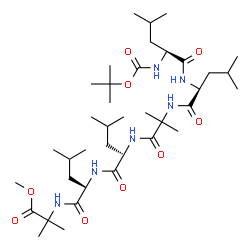 ChemSpider 2D Image | Methyl N-{[(2-methyl-2-propanyl)oxy]carbonyl}leucylleucyl-2-methylalanyl-D-leucyl-D-leucyl-2-methylalaninate | C38H70N6O9