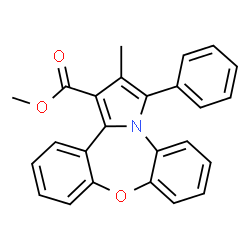 ChemSpider 2D Image | Methyl 2-methyl-3-phenyldibenzo[b,f]pyrrolo[1,2-d][1,4]oxazepine-1-carboxylate | C25H19NO3