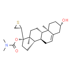 ChemSpider 2D Image | (3beta,17alpha,20S)-3-Hydroxy-20,21-epithiopregn-5-en-17-yl dimethylcarbamate | C24H37NO3S