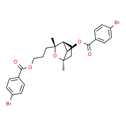 ChemSpider 2D Image | 3-{(1R,3R,4S,7R)-7-[(4-Bromobenzoyl)oxy]-1,3-dimethyl-2-oxabicyclo[2.2.1]hept-3-yl}propyl 4-bromobenzoate | C25H26Br2O5
