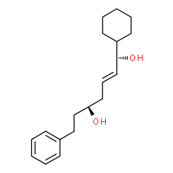 ChemSpider 2D Image | (1S,2E,5S)-1-Cyclohexyl-7-phenyl-2-heptene-1,5-diol | C19H28O2