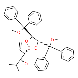 ChemSpider 2D Image | (3S,4S)-4-{(4R,5R)-4,5-Bis[methoxy(diphenyl)methyl]-1,3,2-dioxaborolan-2-yl}-2-methyl-5-hexen-3-ol | C37H41BO5