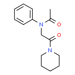 ChemSpider 2D Image | N-[2-Oxo-2-(1-piperidinyl)ethyl]-N-phenylacetamide | C15H20N2O2