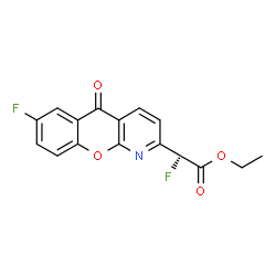 ChemSpider 2D Image | Ethyl (2R)-fluoro(7-fluoro-5-oxo-5H-chromeno[2,3-b]pyridin-2-yl)acetate | C16H11F2NO4