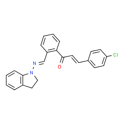 ChemSpider 2D Image | (2E)-3-(4-Chlorophenyl)-1-{2-[(E)-(2,3-dihydro-1H-indol-1-ylimino)methyl]phenyl}-2-propen-1-one | C24H19ClN2O