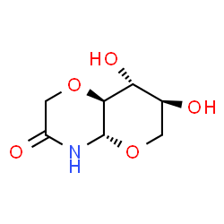 ChemSpider 2D Image | (4aS,7S,8R,8aS)-7,8-Dihydroxyhexahydropyrano[3,2-b][1,4]oxazin-3(2H)-one | C7H11NO5