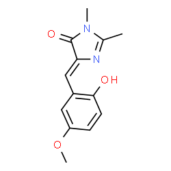 ChemSpider 2D Image | (5Z)-5-(2-Hydroxy-5-methoxybenzylidene)-2,3-dimethyl-3,5-dihydro-4H-imidazol-4-one | C13H14N2O3